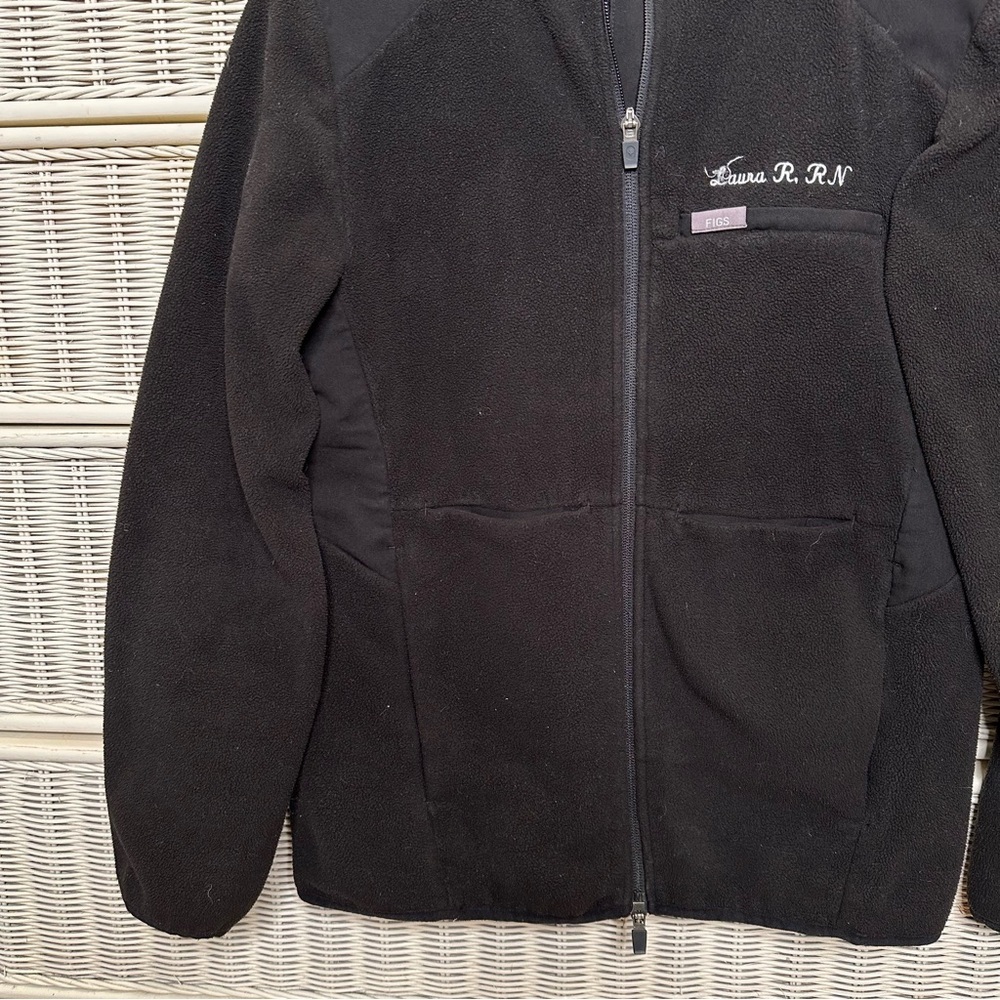 Figs on shift Black Fleece Jacket size Small - Picture 2 of 6